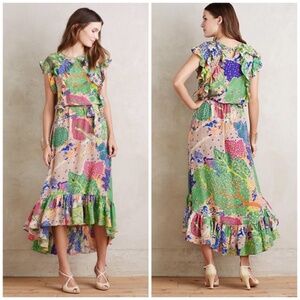 Love Binetti Anthropologie floral Silk Maxi dress